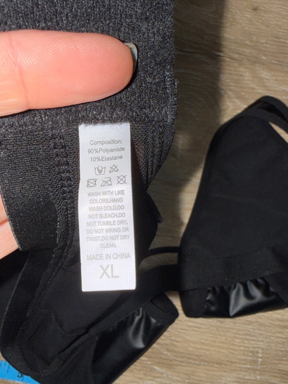 Black Strappy Faux Leather & Sheer Bra — Women Intimates, XL - Picture 5 of 6